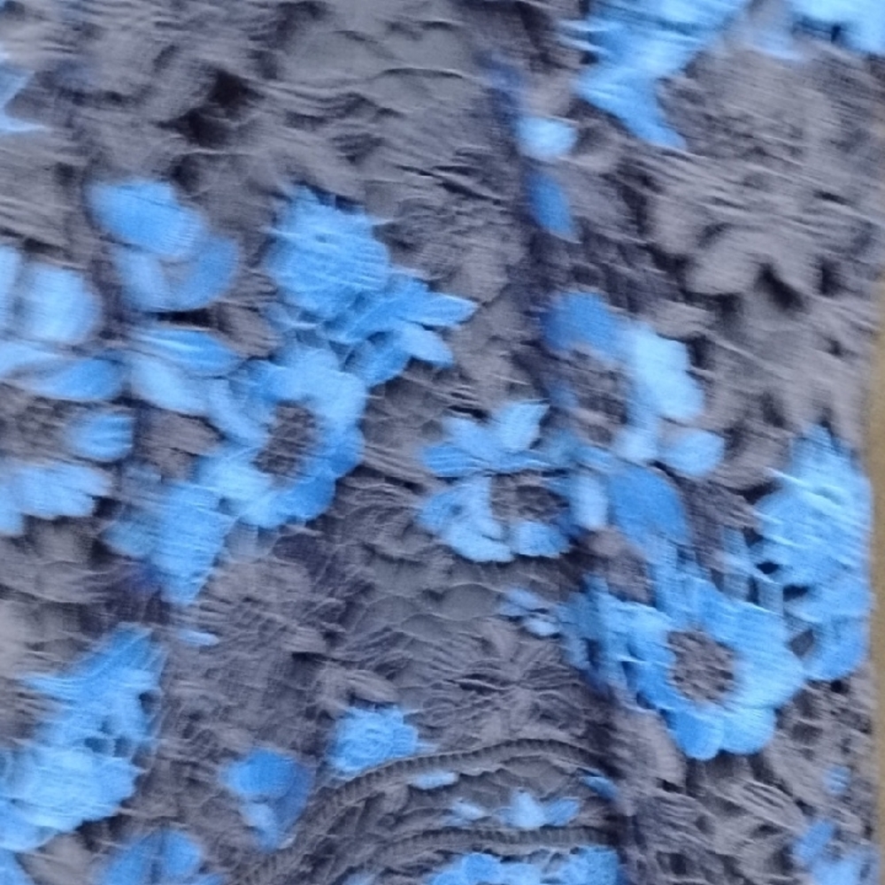 Tahari Blue Floral Lace Spaghetti-Strap Dress - Picture 8 of 15